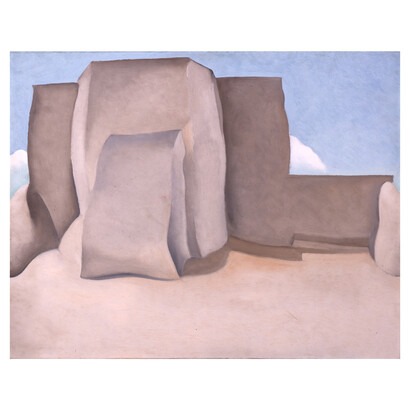 Georgia O'Keeffe, Ranchos Church No.1, 1930, oil on canvas, 53x143 inches. Courtesy of Norton Museum of Art