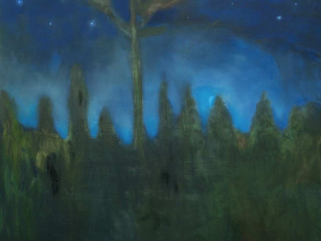Suzy Murphy, A blue light, oil on canvas, 120 cm x 150 cm