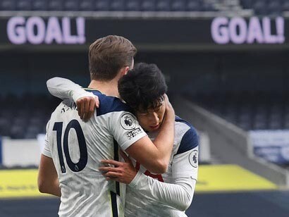 Harry Kane y Heung-min Son del Tottenham Hotspur