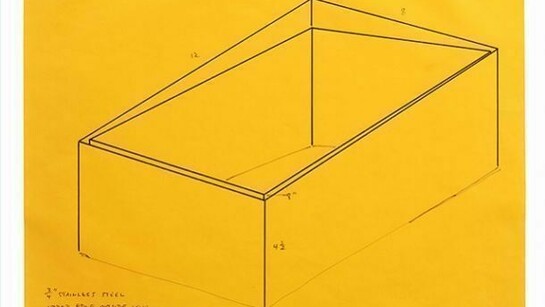 Donald Judd, Untitled, 1970, Black marker on yellow paper, 55,9 x 43,2 cm, 22 x 17 inches,
64,5 x 76,2 x 3,9 cm (framed), 30 x 25 3/8 x 1 1/2 inches (framed), © Judd Foundation / VG Bild-Kunst, Bonn 2014
Courtesy Sprüth Magers Berlin London
Photo: Stephen White