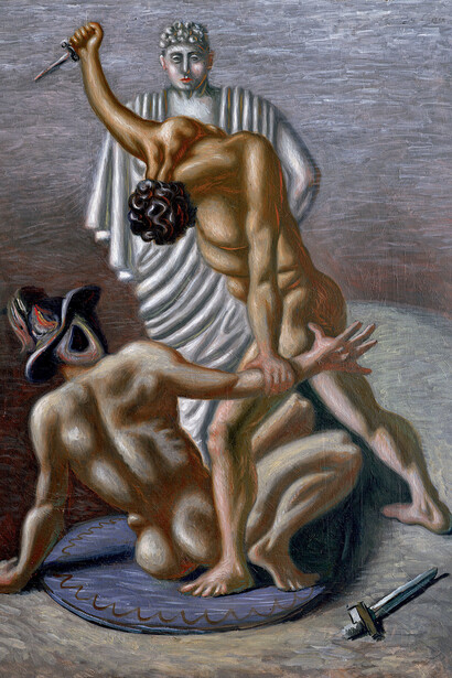 Giorgio de Chirico,
Gladiatori,
1930-33,
Olio su tela, 117 x 89 cm,
Trieste, Museo Revoltella