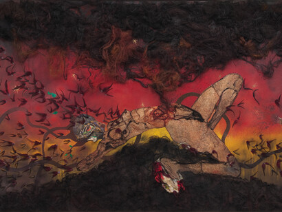Wangechi Mutu, The storm has finally made it out of me Alhamdulillah, 2012. Courtesy of the artist and Susanne Vielmetter Los Angeles Projects; Photo credit: Robert Wedemeyer.