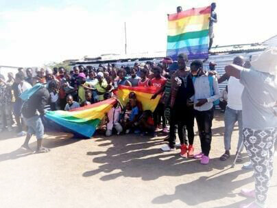 LGBTQ+ community within the Kakuma refugee camp demonstrating their pride
