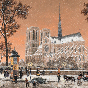Première Neige sur Notre Dame, Acrylic on Canvas, 23½" x 31½"
