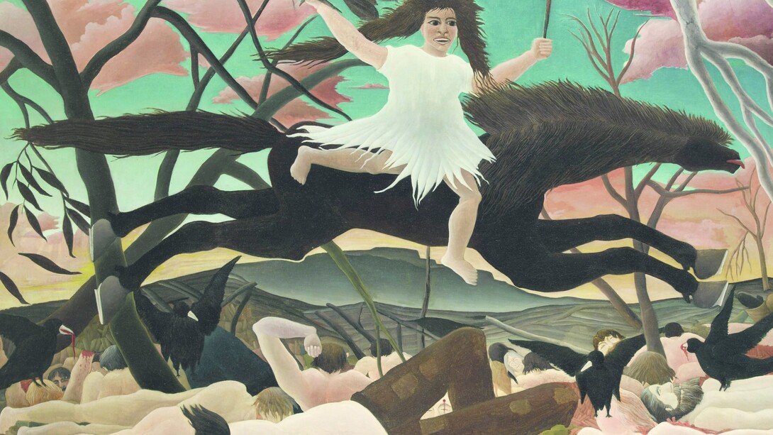 Henri Rousseau, La Guerre dit aussi La chevauchée de la Discorde/ La Guerra detta anche La
cavalcata della Discordia, 1894 ca., olio su tela, 114 x 195 cm, © RMN-Grand Palais (Musée d’Orsay)/Tony Querrec
