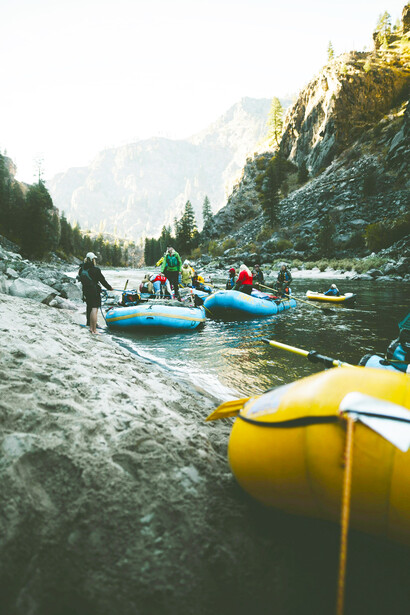 Adventurers embarking on an exciting rafting journey down the Trishuli River in Nepal