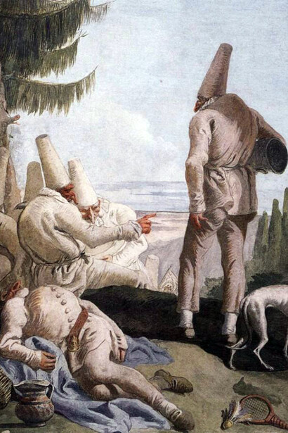 Giandomenico Tiepolo - La partenza di Pulcinella