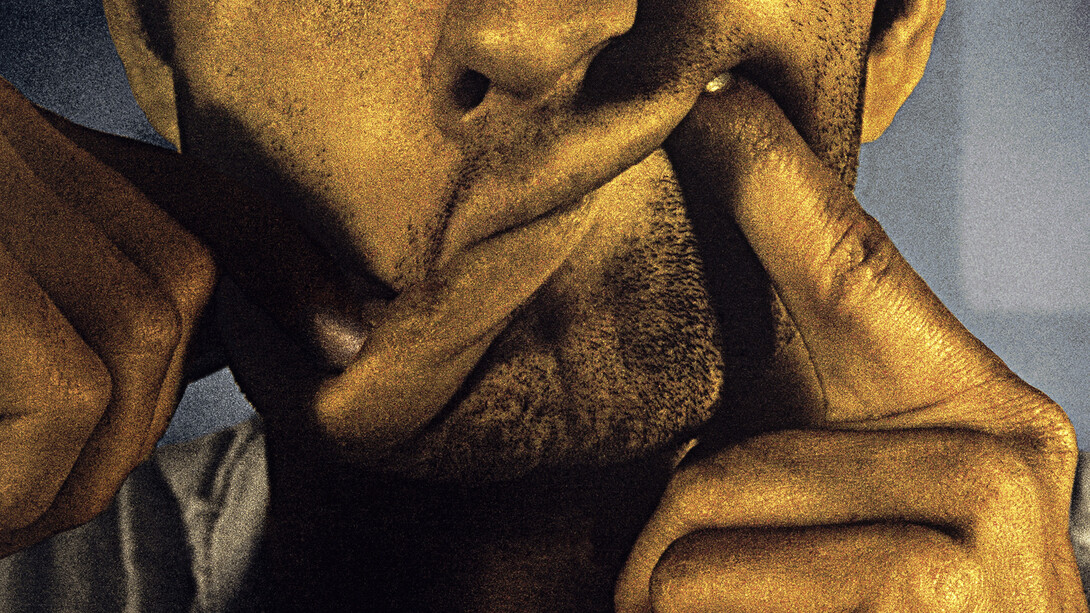 Bruce Nauman, "Cockeye Lips" (from the series Infrared Outtakes), 1968-2006, Impression jet d'encre / Ink-jet print, 48.3 x 71.1 cm © Bruce Nauman / ADAGP, 2015, Courtesy the artist
