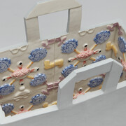 Wansoo Kim, A bag full of me, 2022, porcelain, 20x12x3.5 inches. Courtesy the artist and Red Arrow Gallery