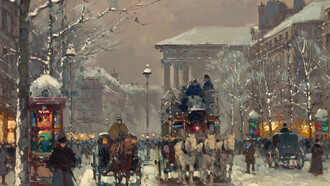 Édouard Léon Cortès, Place de la Madeleine, 1930, óleo sobre tela