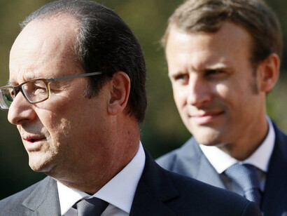 Francois Holland and Emmanuel Macron