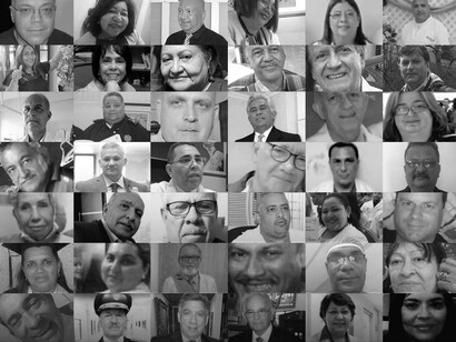 Collage homenaje a los médicos venezolanos fallecidos a consecuencia de la COVID-19