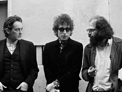 El poeta Michael McClure con Bob Dylan y Allen Ginsberg
