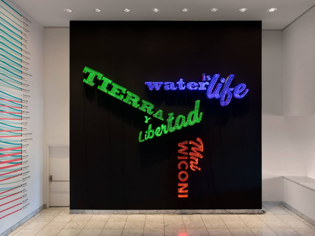 Andrea Bowers, Exhibition view. Courtesy of Hammer Museum 