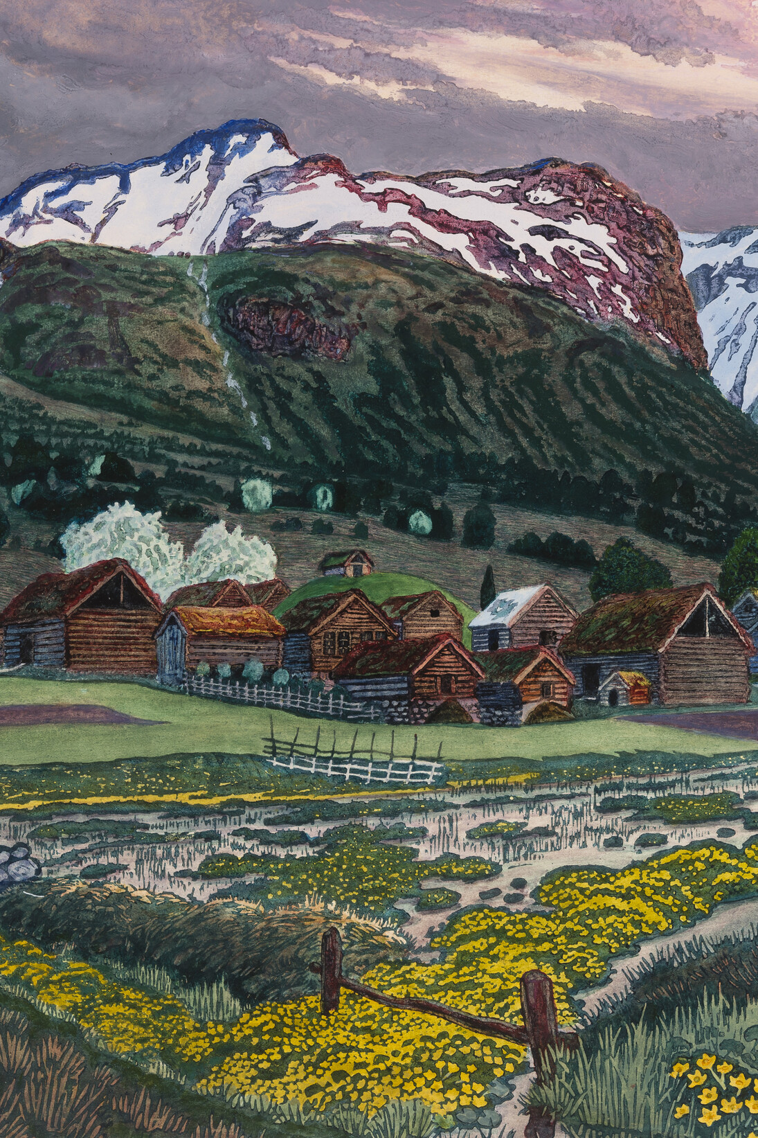 Nikolai Astrup, Marsh Marigold Night, c.1915, Colour woodcut on paper, 40.7 x 47 cm, The Savings Bank Foundation DNB/The Astrup Collection/KODE Art Museums of Bergen. Photo © Dag Fosse/KODE, detail