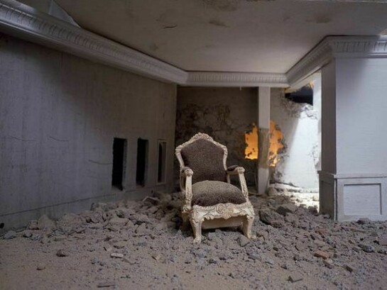 Wafaa Bilal, Chair, 2003-2012, Archival inkjt Photograph, 40x50 inches