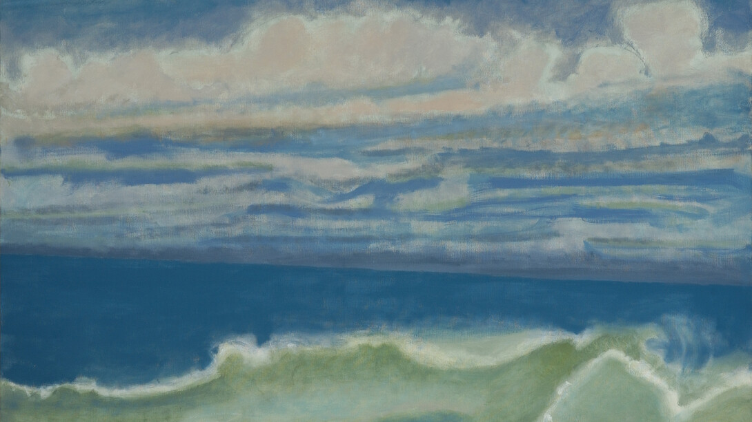 Jane Wilson, American, born 1924 , The Wave, 1988, Oil on linen, 77 x 100 inches, Parrish Art Museum, Water Mill, N.Y., Gift of Richard E. Salomon and Laura Landro
