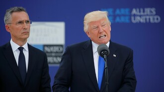 Donald Trump con Jens Stoltenberg, actual secretario general de la OTAN