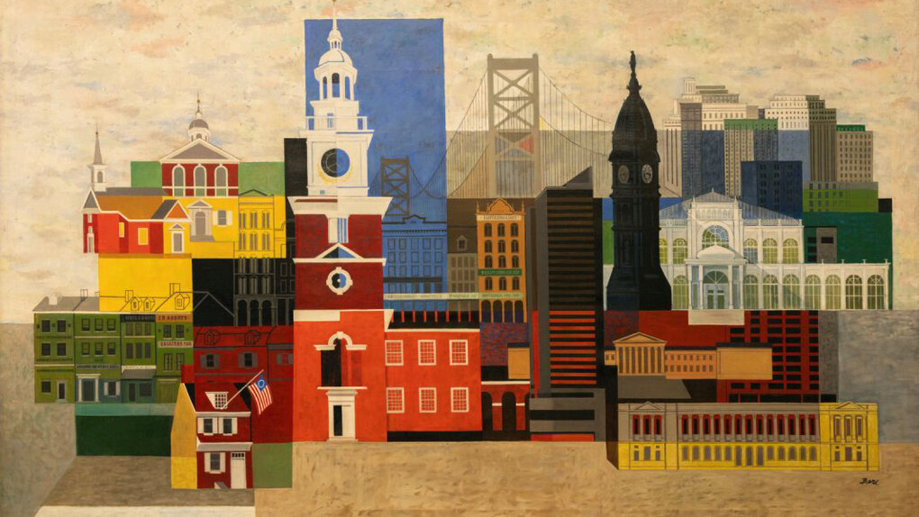 Morris Berd, Industrial Philadelphia, the workshop of the world, 1952. Courtesy of Pennsylvania Academy of the Fine Arts