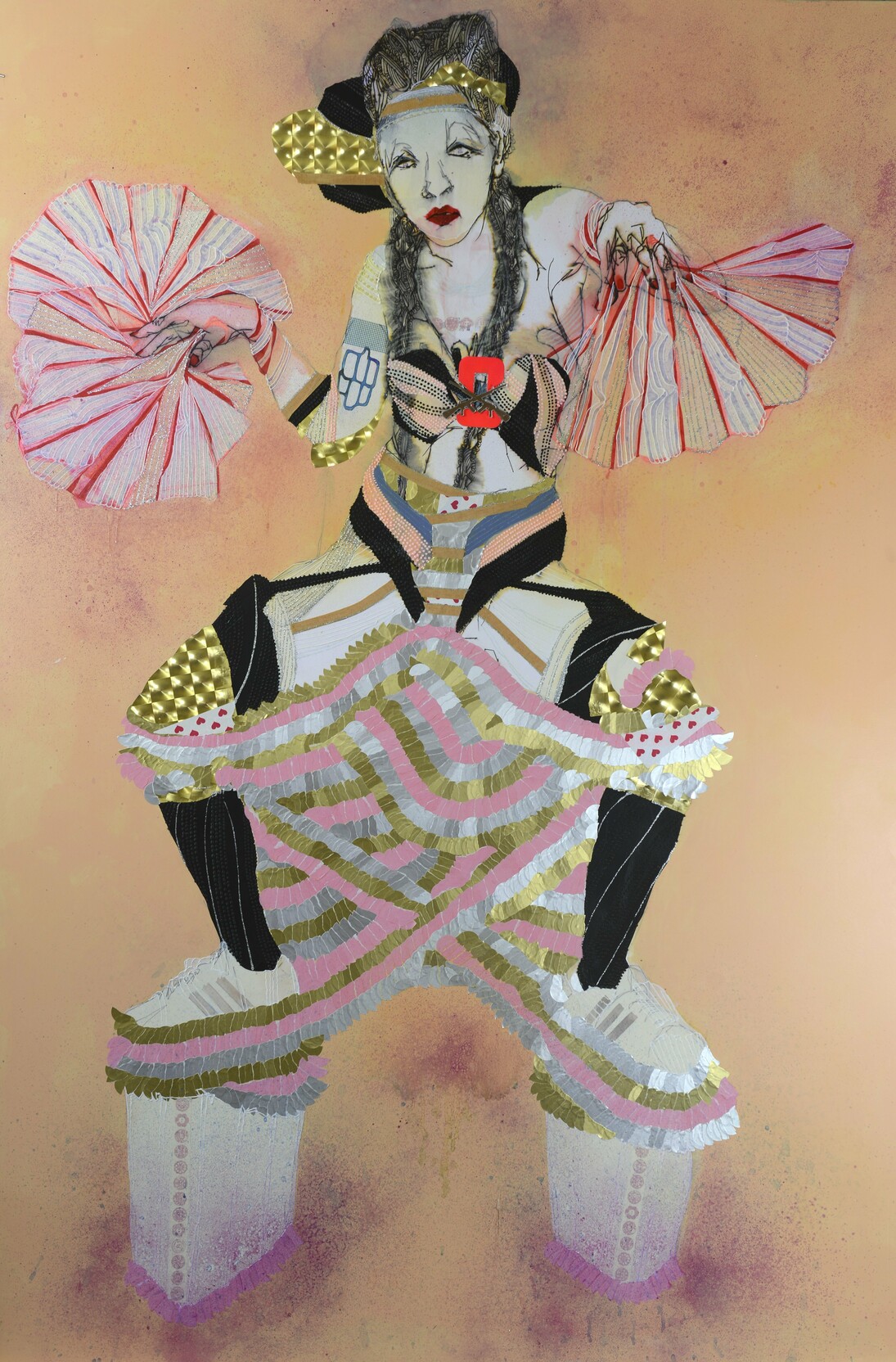 Rehab, 2014, tecnica mista su carta, 150 x 100 cm  