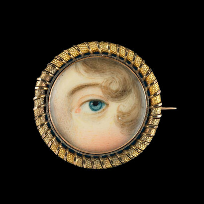 Eye miniatures, lover’s eyes. Miniatura del 1800 circa