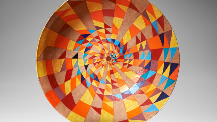 Caroline Cole - Spiralling Yellow Prime Numbers Bowl