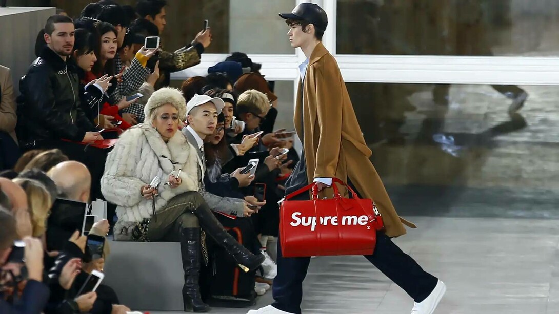 Supreme and Louis Vuitton partnership modelled on the runway