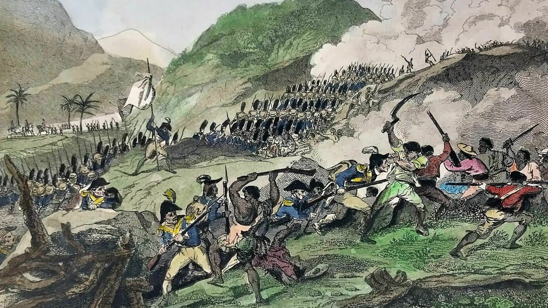 Napoleonic forces capture Gros-Morne during the Haitian revolutionary conflict
