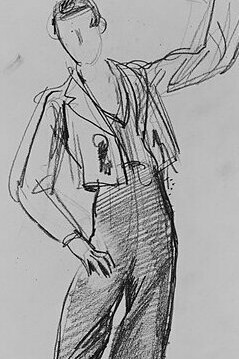 John Singer Sargent, "Bailarín español", grafito sobre papel, 1879-1980