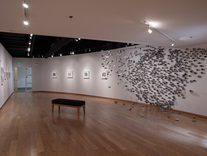 Eunkang Koh, Desire, installation view, relief printing and fabric, intaglio prints and soft sculpture. Courtesy of Melhop Gallery°7077