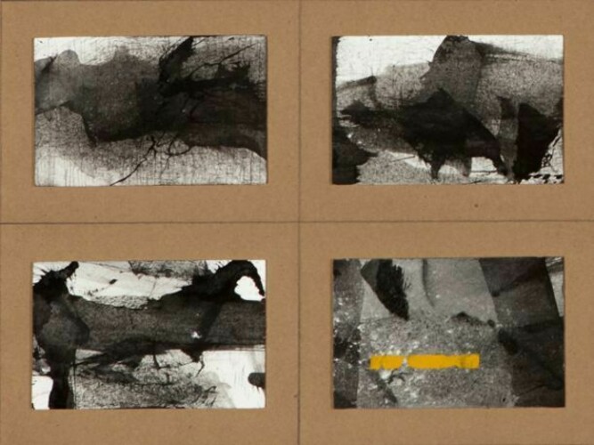 Enrique Brinkmann, Reportaje señalizado, 2013, chinese ink and acrylic on white board, 99 x 148,5 cm