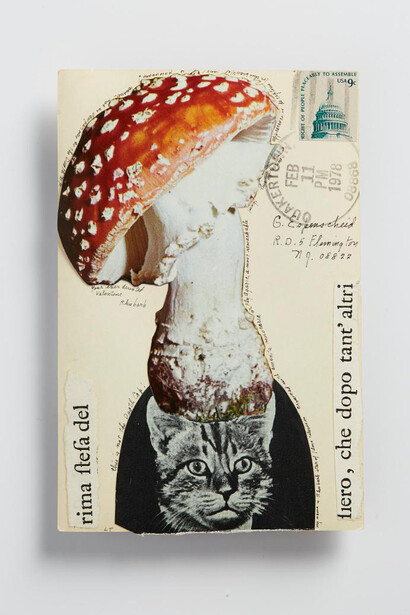 Lenore Tawney, Mail art to G. Espenscheid, postmarked February 11, 1978; ink on paper; 6 x 4 in. Courtesy of the Lenore G. Tawney Foundation, New York. Photo: Rich Maciejewski, 2018.
