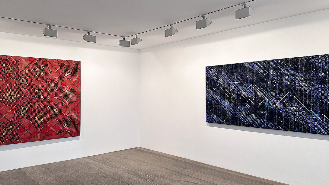 Ding Yi, Constellations, exhibition view. Courtesy of Galerie Karsten Greve