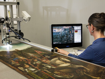 Restoration of the Ghent Altarpiece. Courtesy of Musée des Beaux-Arts de Gand