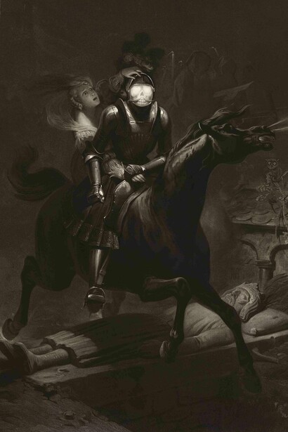 Eugène Jazet, d’après Horace Vernet, Lenore. Ballade allemande de Bürger, 1840, Aquatinte
© BnF