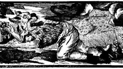 A German woodcut of a werewolf from 1722