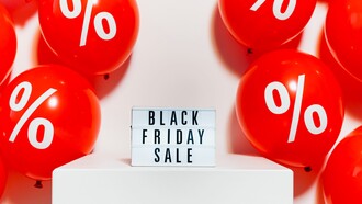 Balões de desconto da Black Friday