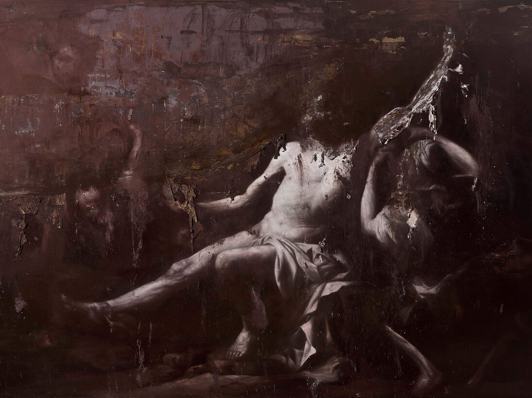 Nicola Samorì, Ebbro, 2011, oil on canvas, 300 x 200 cm