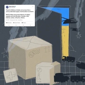 Museo della Guerra digitale, Day 3: Poland’s Defence minister announces that a convoy delivered supply of ammunition to Ukraine @NATOBrazeB