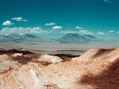 View of the Cordillera Domeyko mountain range in Chile