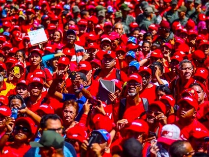 Chavistas en una manifestación
