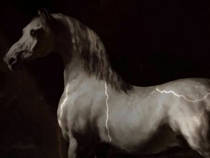 Théodore Géricault, Cheval arabe gris-blanc, (ca. 1812)
