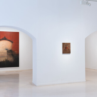 Alejandro Campins, Ni mundo interior ni mundo exterior, vista de exhibición. Cortesía de la Galería Pelaires