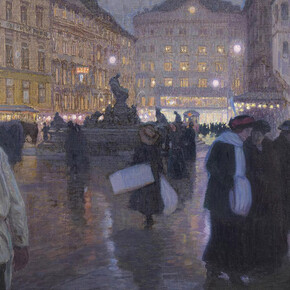 Ferdinand Kruis, Der neue markt am abend, 1914. Mit freundlicher genehmigung des Musa Museum