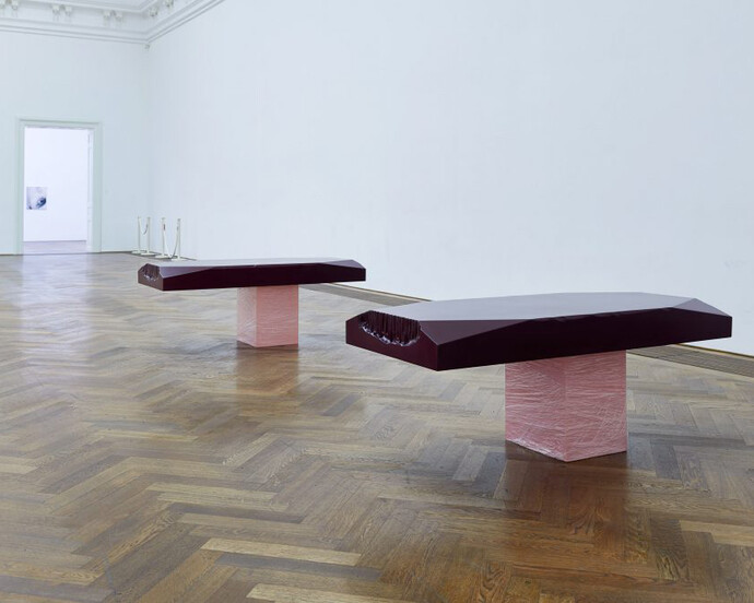 Shahryar Nashat. The Cold Horizontals, Exhibition view. Courtesy of Kunsthalle Basel 