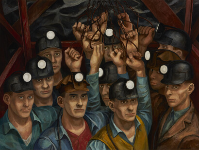 James Turnbull, Going down - The miners, 1942. Courtesy of Aga Khan Museum