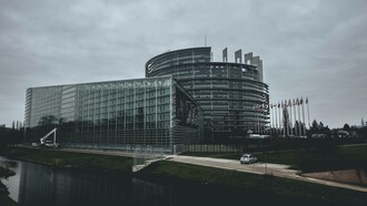 European parliament building in Strasbourg, France
