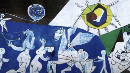 "La Guerra e la Pace", opera monumentale di Pablo Picasso, realizzata nel 1952 per decorare la cappella del castello di Vallauris, oggi Museo Nazionale Picasso 