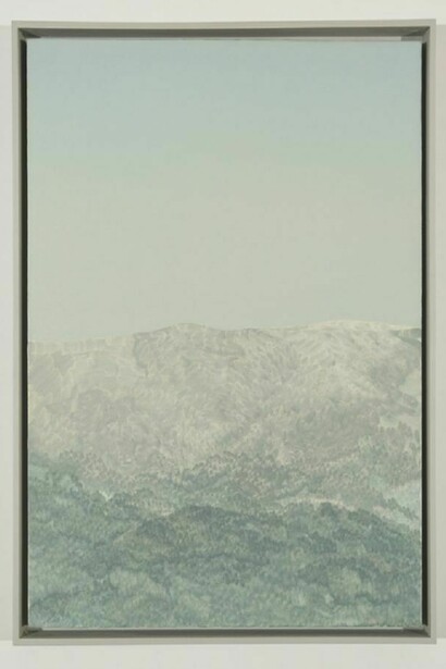 Jake Longstreth, Particulate Matter #12, 2013, oil on canvas with artist frame, 19 by 15 inches