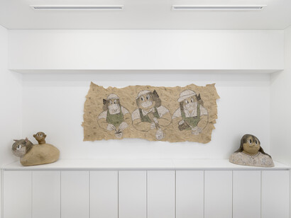 Ew! Hair in my food! (으웩! 음식에서 머리카락!), exhibition view. Courtesy of P21 Gallery